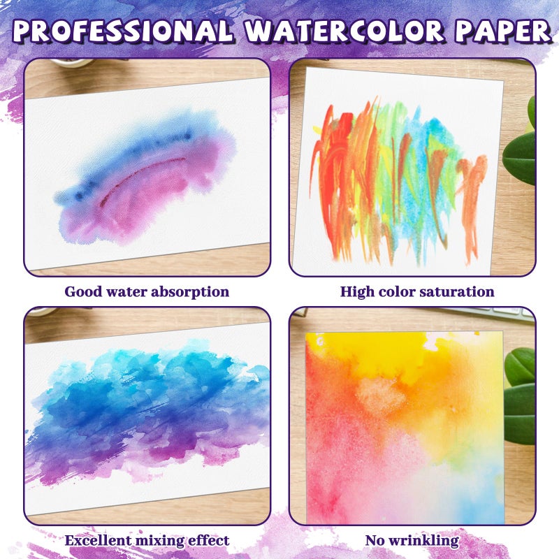 Newbested 100Sheets Newbested White Watercolor Paper Cold Press Cut Bulk Pack for Beginning Artists or Students. (10 x 7 Inch) - Image 4